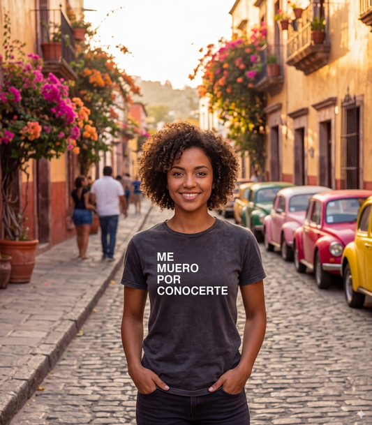 Playera Alex Ubago para mujer tour 2026 diseño romántico Muero Por Conocerte HipMerch