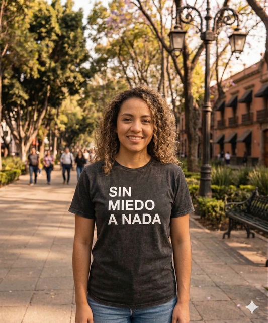 Playera Alex Ubago para mujer negra tour 2026 letra Sin Miedo A Nada HipMerch