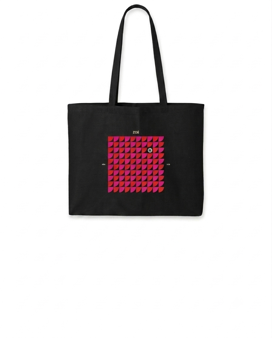 Tote Bag Zoé Tour 2026 — Geométrica (Negra)