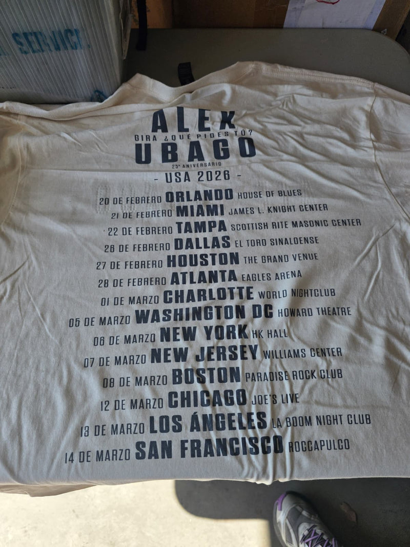 Alex Ubago Tour US 2026 - Edición Especial Rhinestone (Crema)