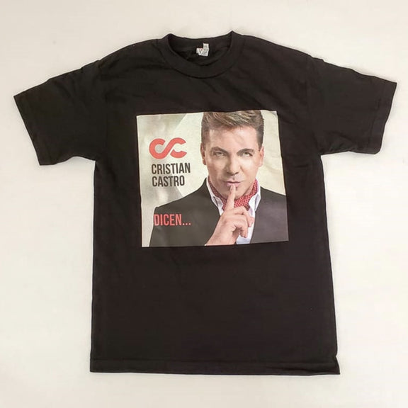 Fotografía de la playera oficial de Cristian Castro (Picture Tee) mostrando el diseño gráfico en la parte frontal.