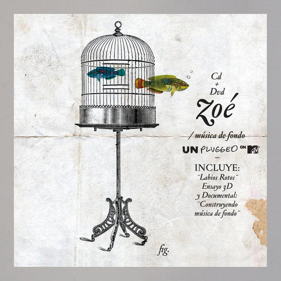 Portada del álbum doble 'Música de Fondo' de Zoé, resaltando que es la edición exclusiva en vinilo de color blanco.