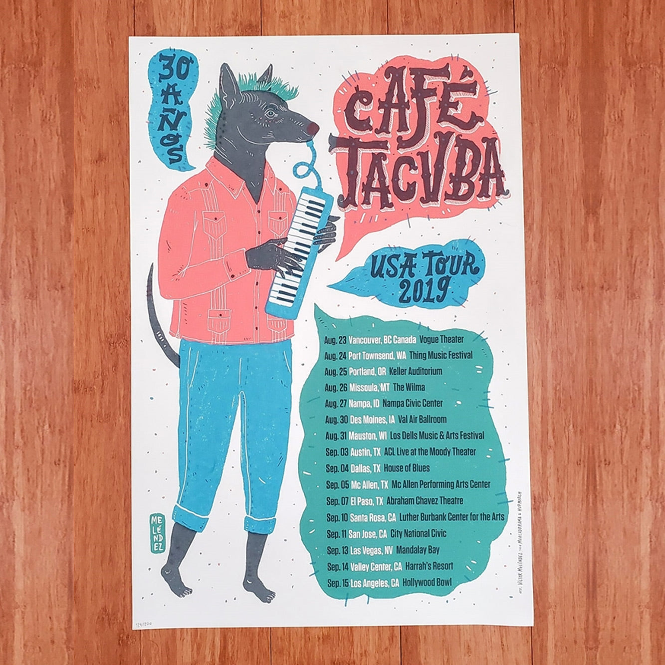 Café Tacvba - 30 Años - Silkscreen U.S. Tour numbered posters